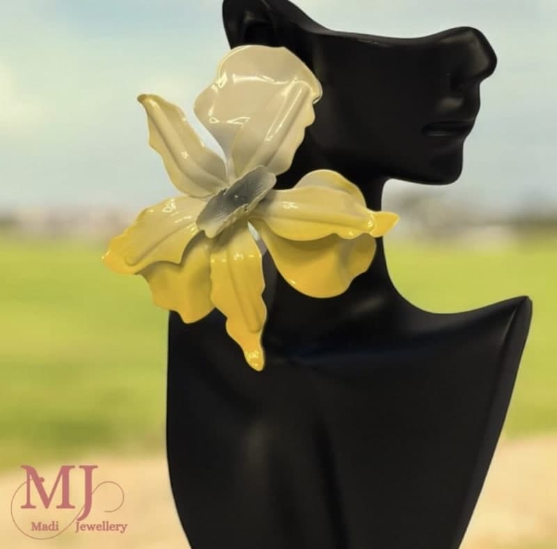 Yellow Orchid Earrings