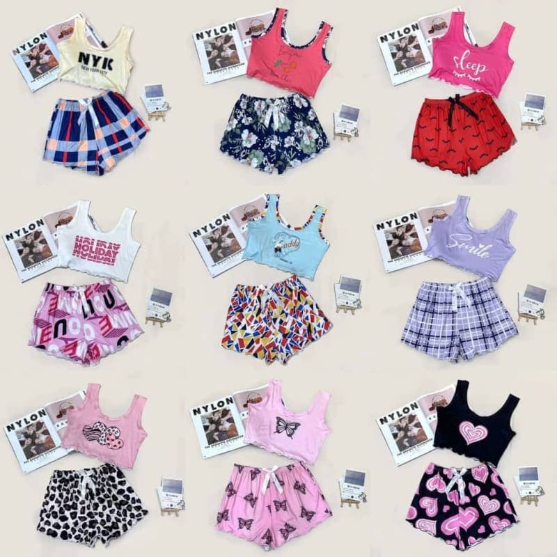 Cotton material flower print lingerie